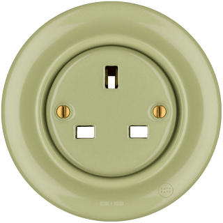 PORCELAIN WALL SOCKET MOSS GREEN UK - DYKE & DEAN