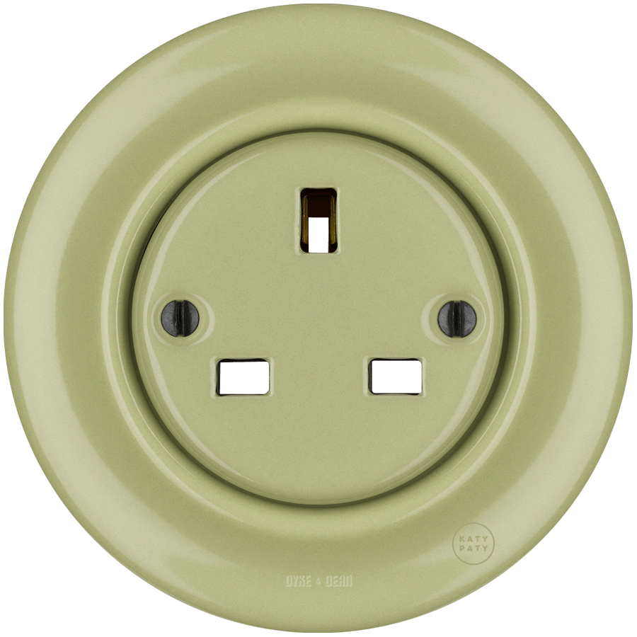 PORCELAIN WALL SOCKET MOSS GREEN UK - DYKE & DEAN