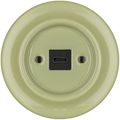 Moss Green porcelain USB-C charger wall socket by Katy Paty
