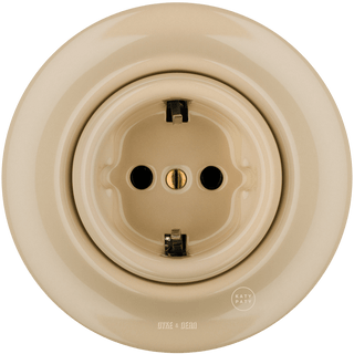 PORCELAIN WALL SOCKET SAND SCHUKO - DYKE & DEAN