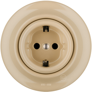 PORCELAIN WALL SOCKET SAND SCHUKO - DYKE & DEAN