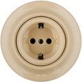 Sand porcelain 2-pin schuko wall socket by Katy Paty