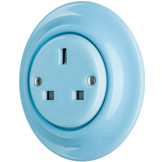 PORCELAIN WALL SOCKET UK PASTEL BLUE - DYKE & DEAN