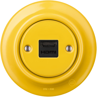 PORCELAIN WALL SOCKET YELLOW HDMI - DYKE & DEAN