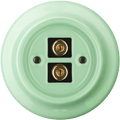 PORCELAIN WALL SPEAKER SOCKET MINT GREEN - DYKE & DEAN
