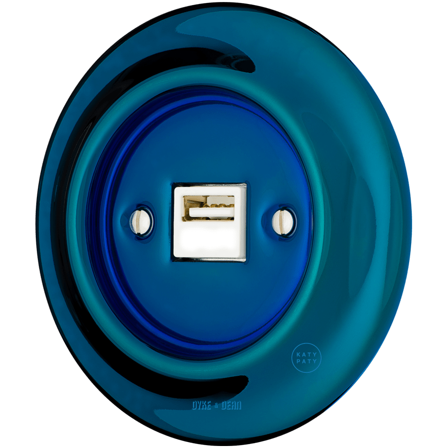 PORCELAIN WALL USB CHARGER DARK BLUE - DYKE & DEAN