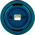 Dark Blue porcelain flush USB wall charger by Katy Paty
