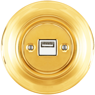 PORCELAIN WALL USB CHARGER GOLD - DYKE & DEAN