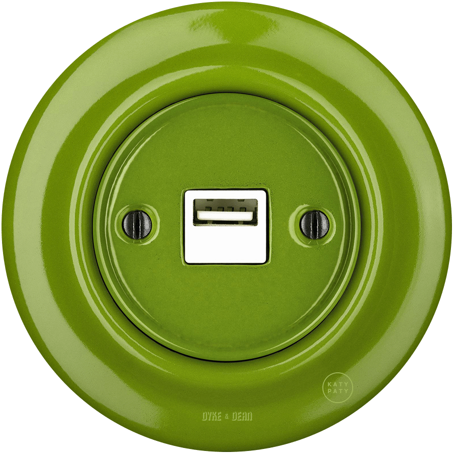 PORCELAIN WALL USB CHARGER GREEN - DYKE & DEAN
