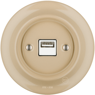 PORCELAIN WALL USB CHARGER SAND - DYKE & DEAN
