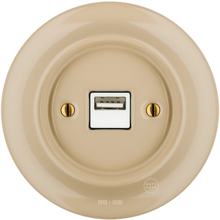 PORCELAIN WALL USB CHARGER SAND - DYKE & DEAN