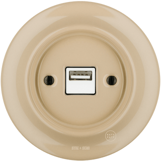 PORCELAIN WALL USB CHARGER SAND - DYKE & DEAN