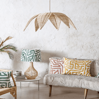 RATTAN LAMP LEAVES LARGE - DYKE & DEAN