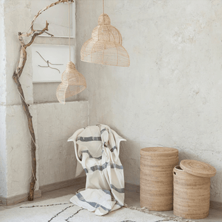 RATTAN LAMP SNAIL MEDIUM - DYKE & DEAN