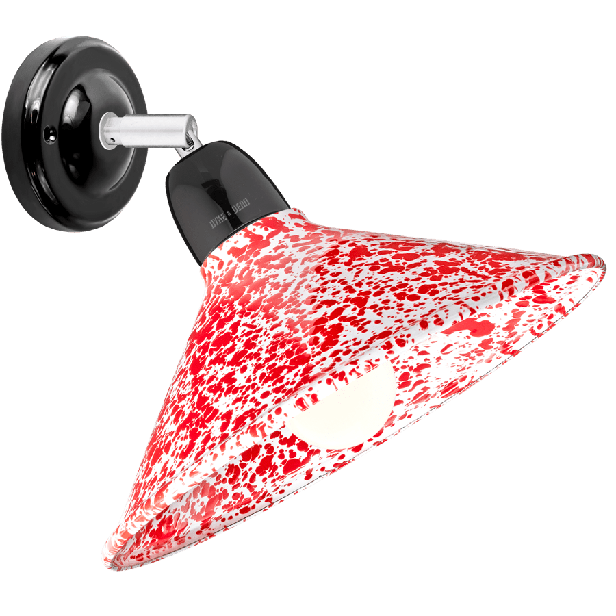 RED ENAMEL ELBOW BLACK CERAMIC LAMP - DYKE & DEAN