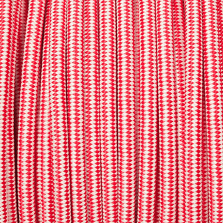 RED & WHITE STRIPE FABRIC CABLE - DYKE & DEAN