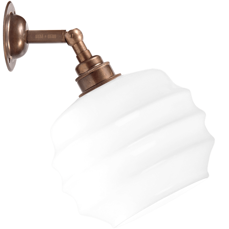 WALL ARM OPAL RIPPLE GLASS SHADE SMALL - DYKE & DEAN