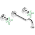 WALL MOUNTED SPOUT DROP PIC 'N' MIX PORCELAIN HANDLE TAPS - DYKE & DEAN
