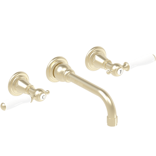 WALL MOUNTED SPOUT PORCELAIN LEVER HANDLE TAPS - DYKE & DEAN