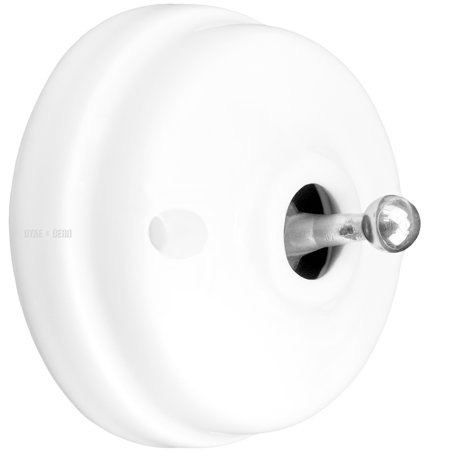 WHITE CERAMIC INTERMEDIATE WALL SWITCHES CHROME - DYKE & DEAN