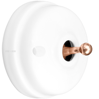 WHITE CERAMIC INTERMEDIATE WALL SWITCHES COPPER - DYKE & DEAN