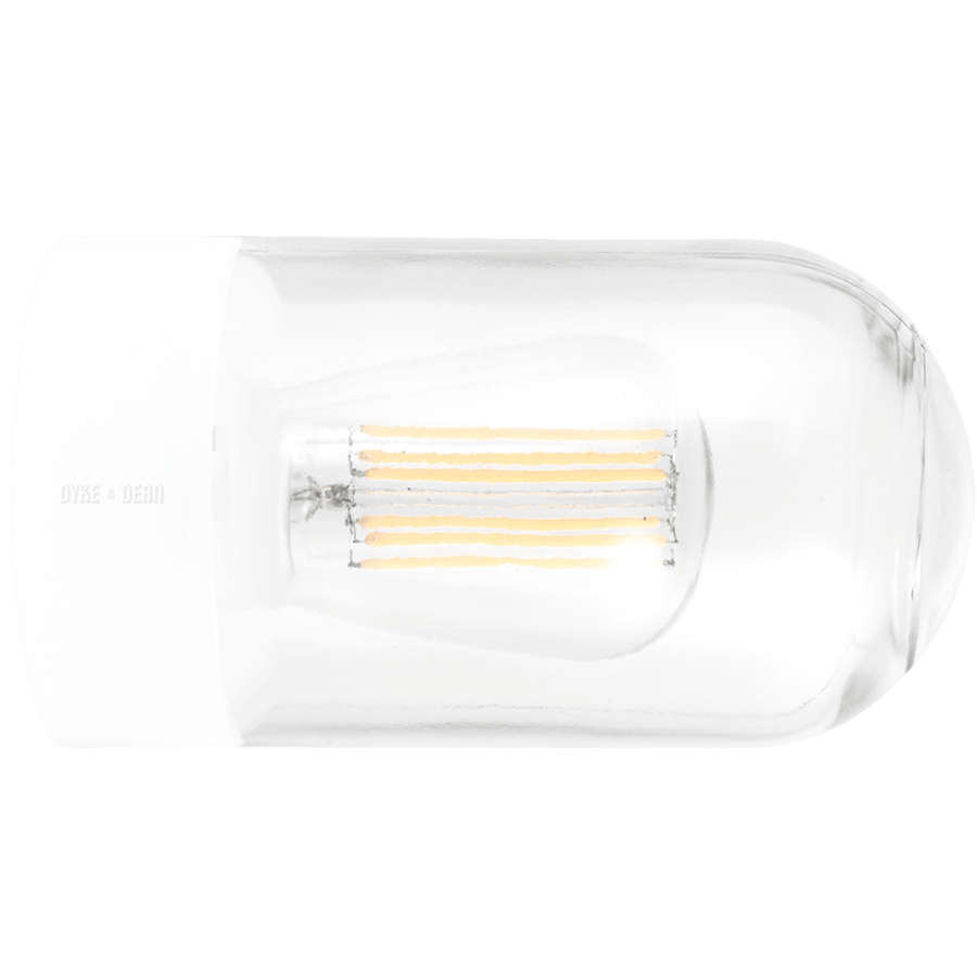 WHITE CERAMIC REARWIRED WATERPROOF LAMPS - DYKE & DEAN