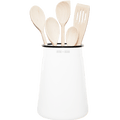 WHITE ENAMEL UTENSIL POT - DYKE & DEAN