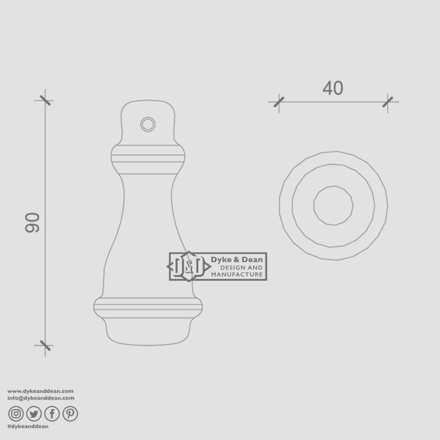 WHITE PORCELAIN PULL HANDLE - DYKE & DEAN