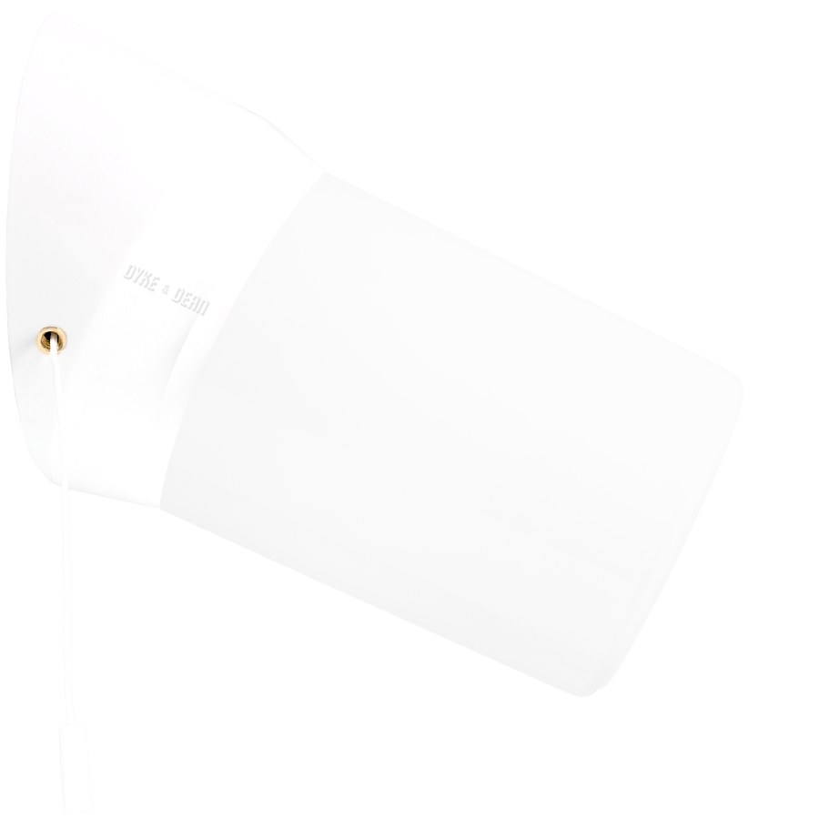 WHITE PULL CORD SWITCHED REARWIRED WALL LAMPS - DYKE & DEAN