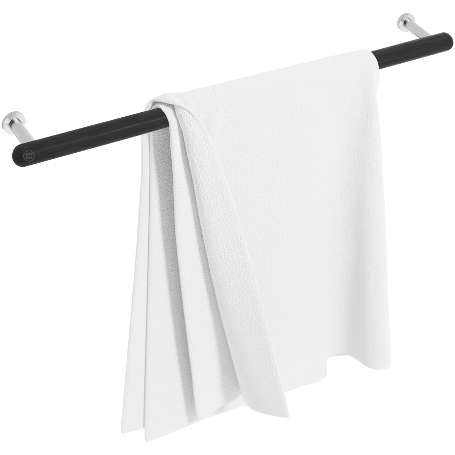 WIREWORKS SINGLE TOWEL RAIL 680 DARK OAK - DYKE & DEAN