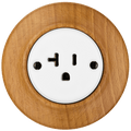 WOODEN PORCELAIN WALL SOCKET FAGUS USA 20A - DYKE & DEAN
