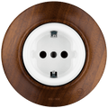 WOODEN PORCELAIN WALL SOCKET NUCLEUS SCHUKO - DYKE & DEAN