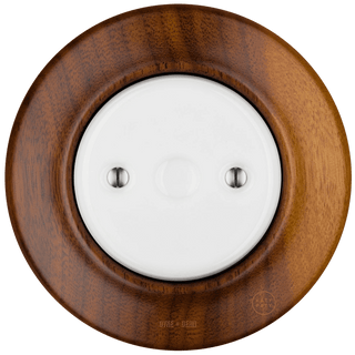 WOODEN PORCELAIN WALL SOCKET NUTMAG END PLUG - DYKE & DEAN