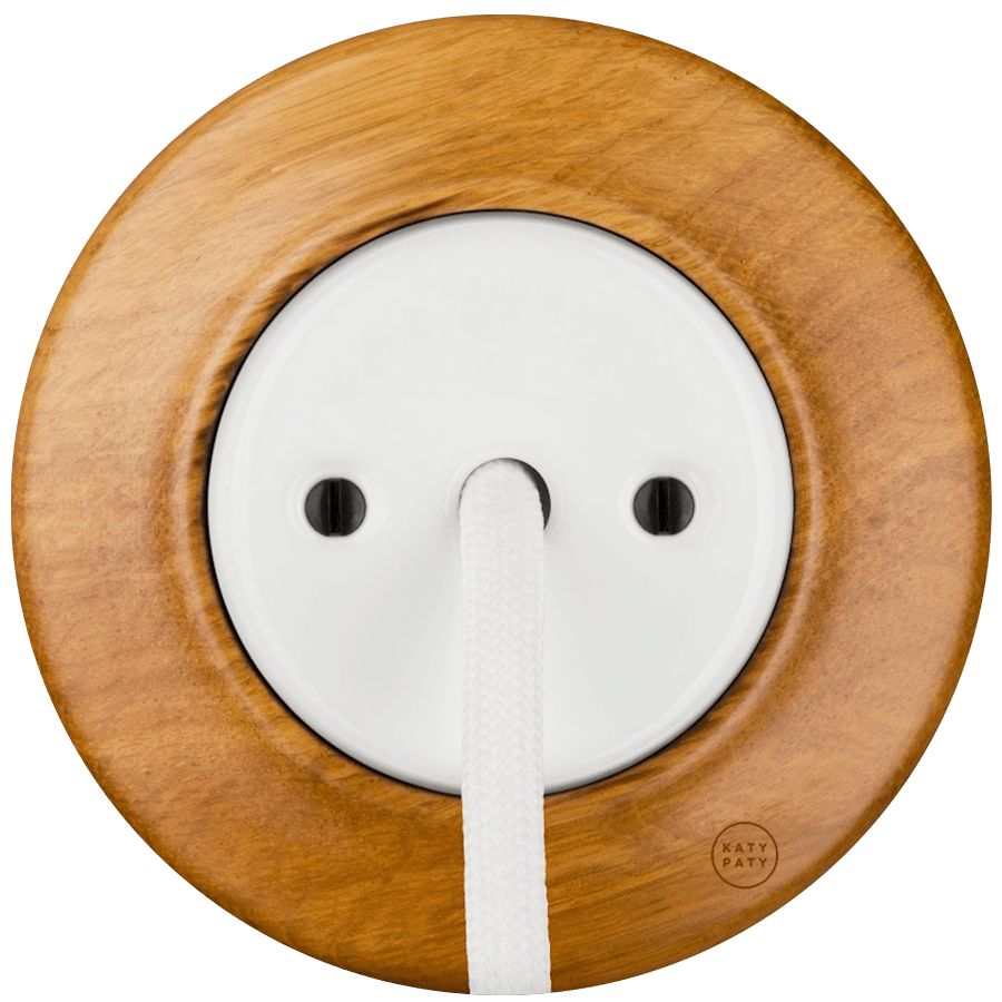 WOODEN PORCELAIN WALL SOCKET ROBUS CABLE GLAND - DYKE & DEAN