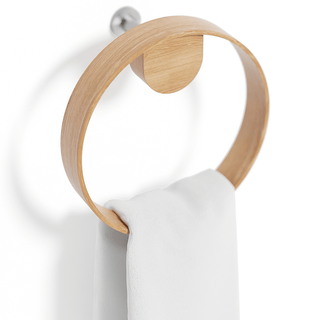 YOKU WALL TOWEL HOLDER RING NATURAL OAK - DYKE & DEAN